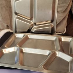 Vintage Metal Trays Military, Army, Navy, Marines, USMC

