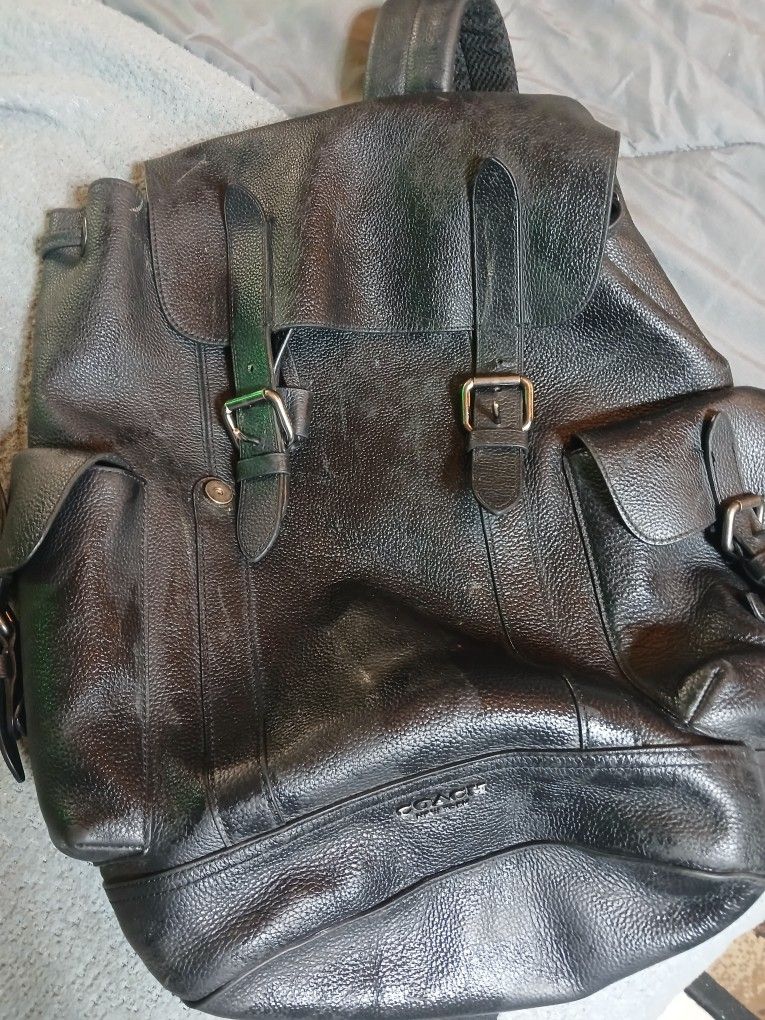 Coach Hudson Pebble Leather Backpack