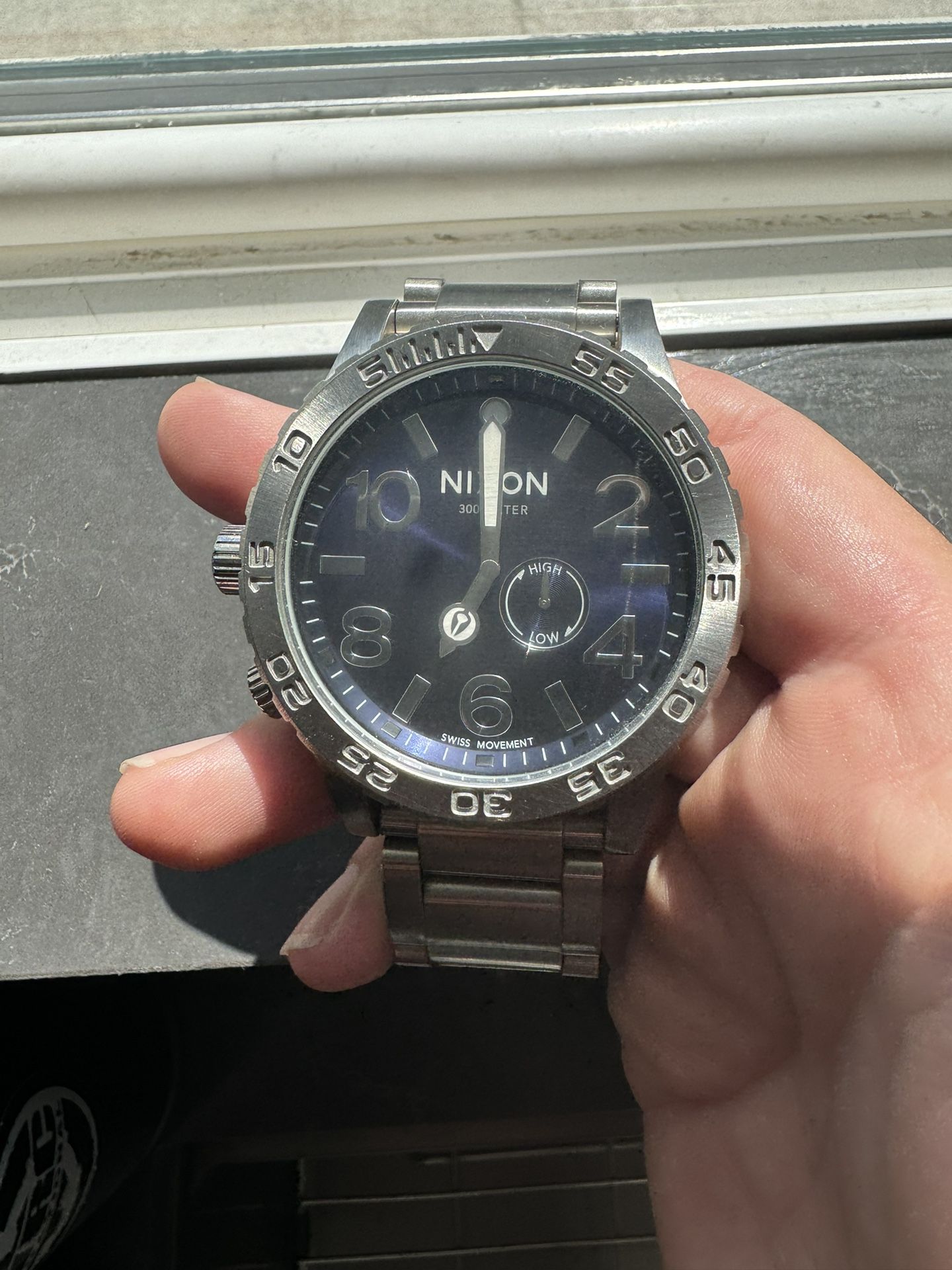 Nixon 51-30 Tide High Chrome With Blue Face