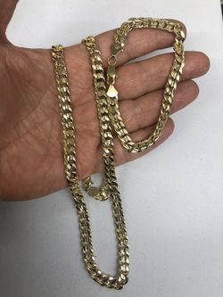 14k Gold plating Cuban link set brand new good quality