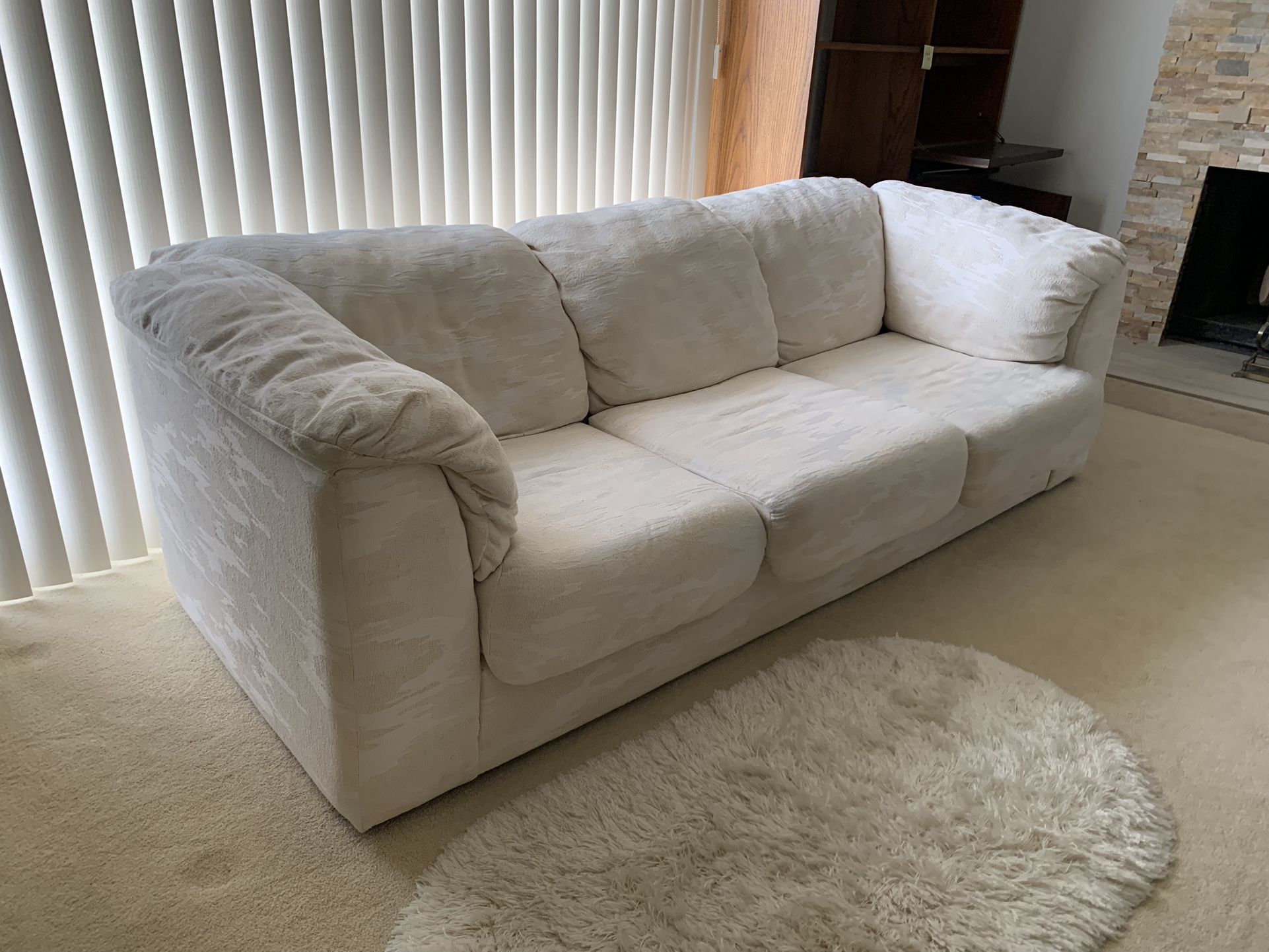 Ivory Fabric Sofa Clean and Good Condition 