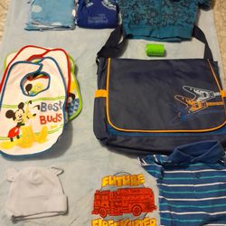 Baby Lot Mickey Mouse Bibs Diaper Bag Hoodie Onesie Hat Bags