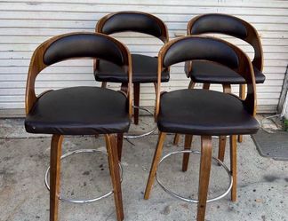 Bar Stools Set Of 4 Brown 1299