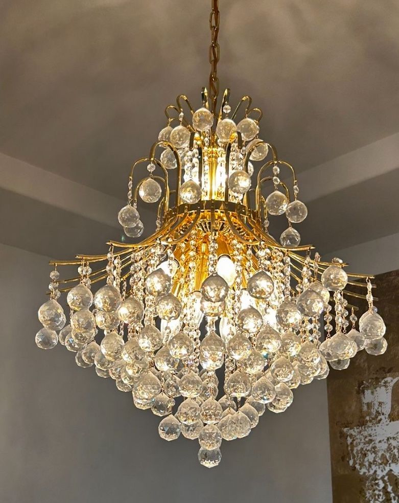Chandelier Gold Pecaso Lighting Contour 15-light 