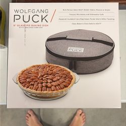 WOLFGANG PUCK 9 Inch GLASS PIE BAKING DISH INSULATED BAG 