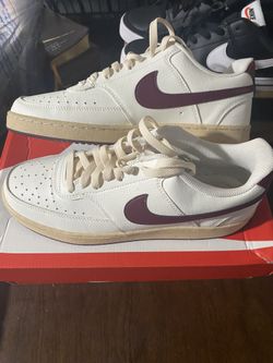 Size 8.5 - Nike Court Vision Next Nature Low Sail Dark Beetroot