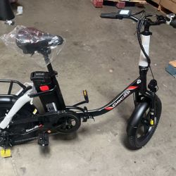 Gocio Electric Bike 3.0 Fat Tire Foldable Ebike, 48V 374.4Wh Battery, Peak 750W Folding Electric Bike, Lockable Suspension Fork, LCD, 16" One-Piece Ti