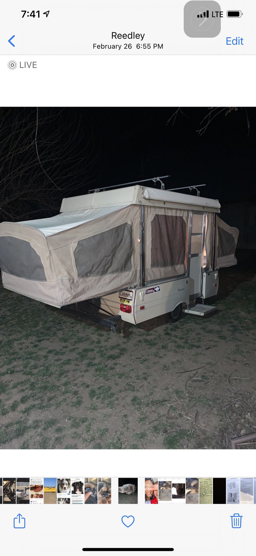 Coleman pop up camping trailer
