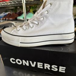 Women’s High Top Converse Platform White
