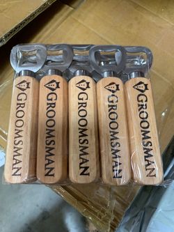 Set of 10 Wooden Bottle Opener Cap Opener, Groomsmen Gift, Best Man Gift wedding