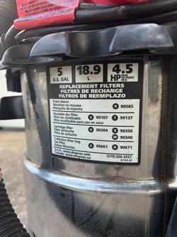 Shop-Vac® 5 Gallon 4.5 Peak HP Stainless Steel Wet/Dry Vacuum