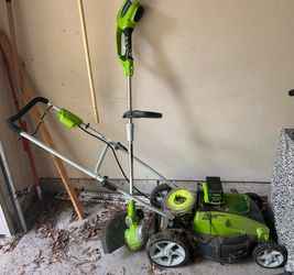 40v 19” Greenworks mower and edger