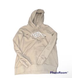 Embroidered north face beige hoodie