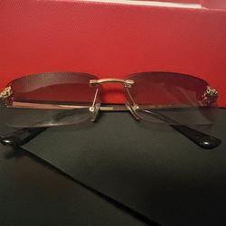 Cartier frame pink sunglasses