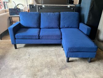 Small Blue Reversible Chaise sectional Couch