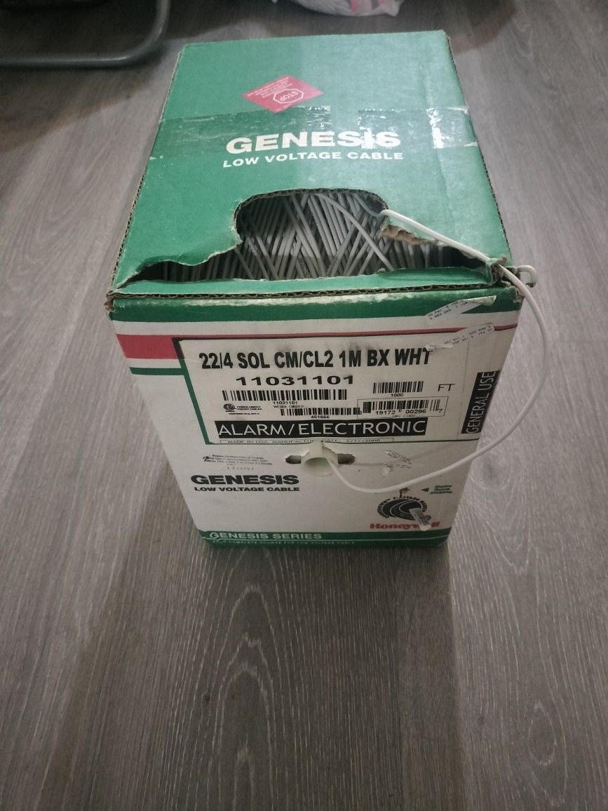 Honeywell Genesis 11031101 22/4 Solid White 1000Ft. Pull Box