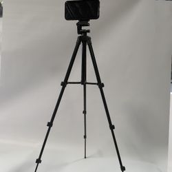 46” Portable Professional Adjustable Camera Tripod Stand Mount + Cell Phone Holder for Apple iPhone and Android phones