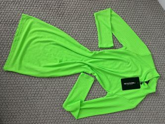 Pretty Little Thing Neon Green Midi Dress