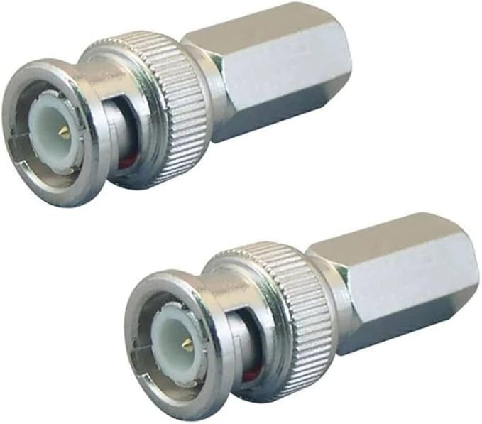 BNC6TU Male Twist-On Connector Pair – Coaxial RF Adapter for CCTV, Security Camera, Antenna, and Audio/Video Applications