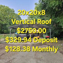 20x20x8 Carport With Vertical Roof