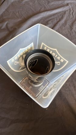 Oakland raider 2 cups and popcorn holder food holder