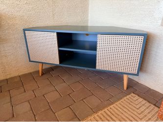 Silva Green Rattan Corner TV stand