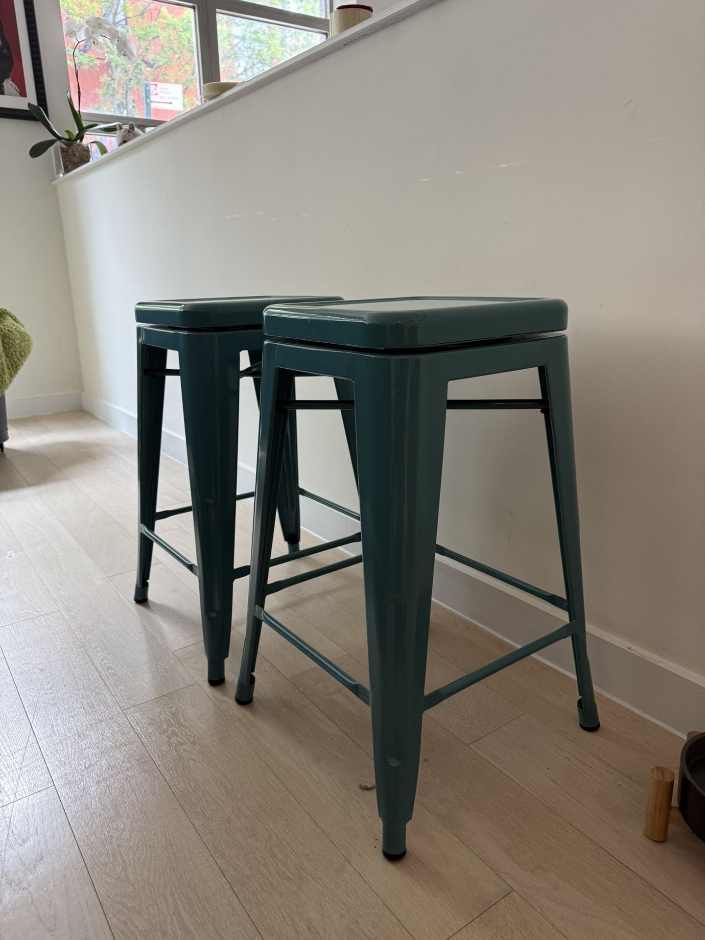 2 Steel Counter Stools