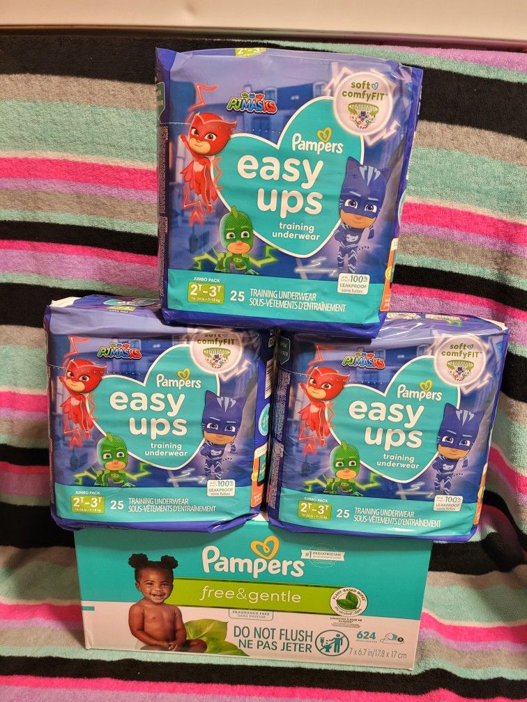 Pampers Easyups And Baby Wipes Bundle