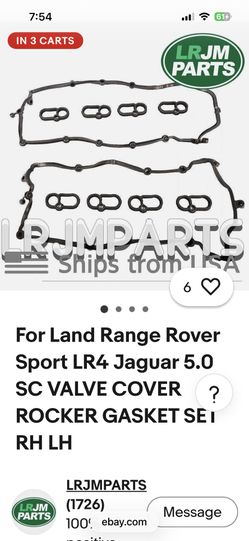 Land Range Rover Sport LR4 Jaguar 5.0 SC VALVE COVER ? ROCKER GASKET