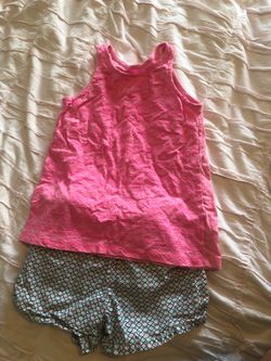 Girls carters size 7 pink shirt shorts