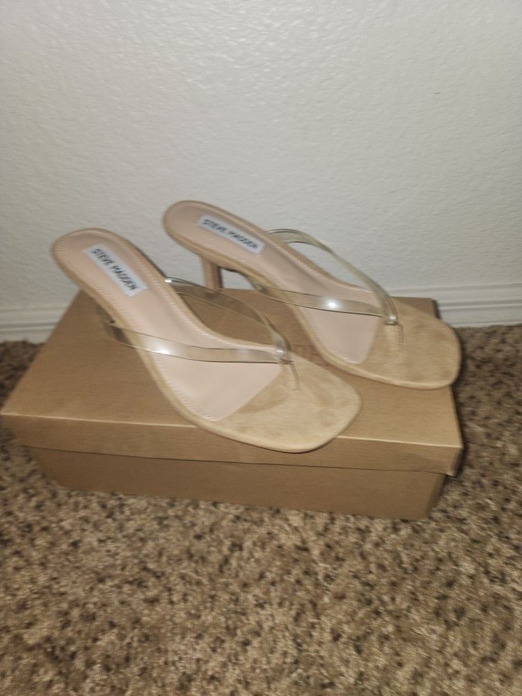 Steve Madden Clear Kitten Heel 