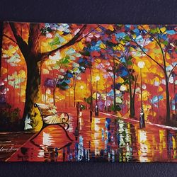 Leonid Afremov Colorful Night Oil Canvas