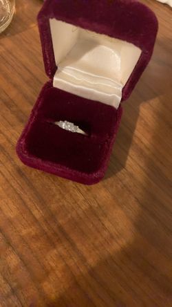 1 Carat Engagement Or Wedding Ring Princess Cut Diamond Trilogy Trinity Ring Set In 14 Karat White Gold .58