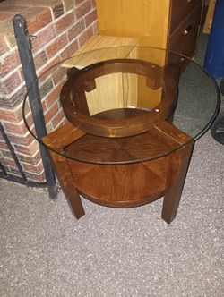 2 Glass Top End Tables