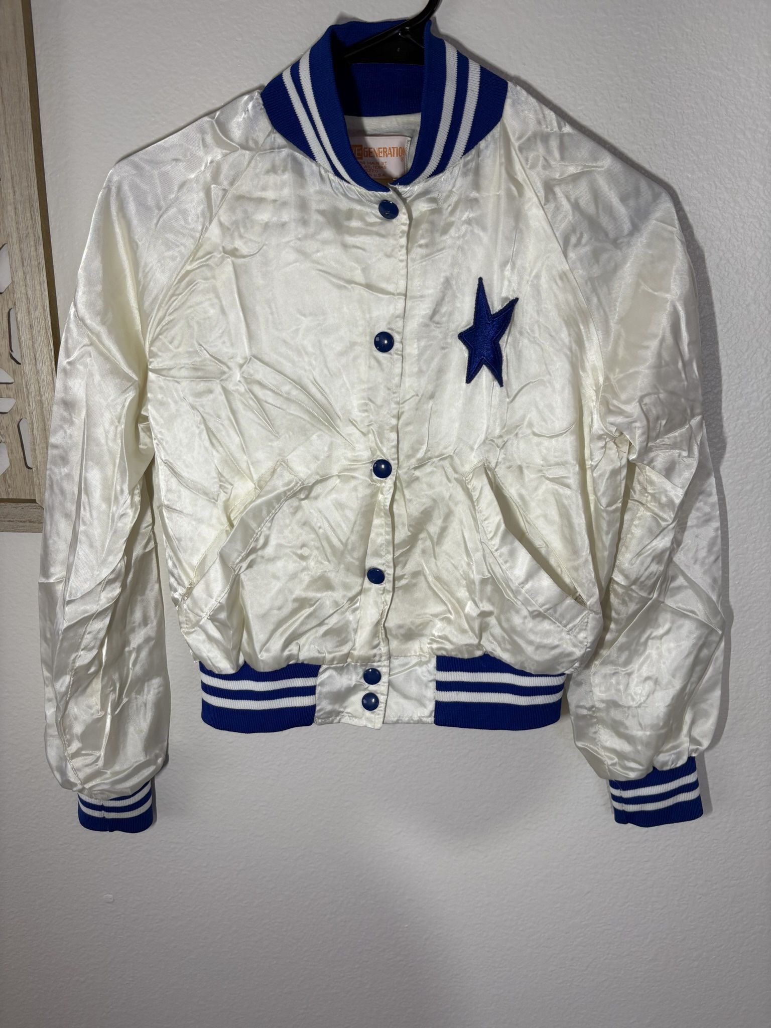 Rare 70’s Dallas Cowboys crop Cheerleader satin jacket Sz X Small