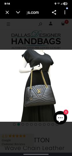 Louis Vuitton black quilted Wave Chain Leather gold chain handbag