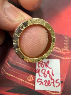 18K Solid Gold Ring For Wedding 9.8Gr Size 7.5
