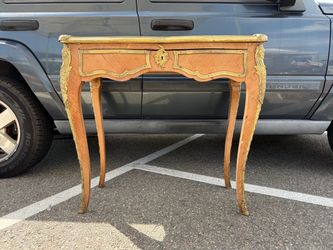 Vintage French Louis XV Style Console Table with Bronze Accents