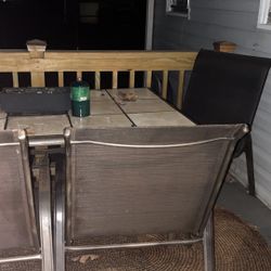 Patio Table With Fire Pit In Middle 