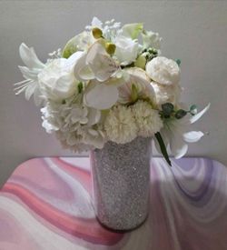 *** SPECIAL *** XL VASE w Faux Bouquet of Hydrangrea, Roses, Begonias, Orchids & Lilies @ Lasting Creations