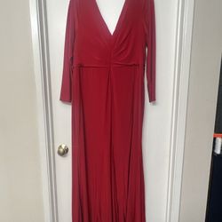 Elegant Red Long Sleeve Dress