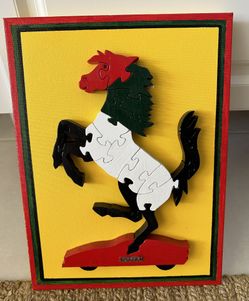 Ferrari Mixed Media Wood on Canvas Puzzle Wall Art