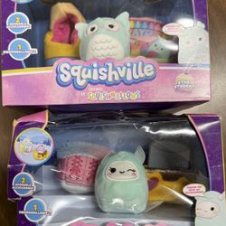 (2) Squishmallows Original Squishville - Star Student and Snow Day. NIB
