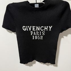 Givenchy Logo Short Sleeve Crop Rib T Shirt 