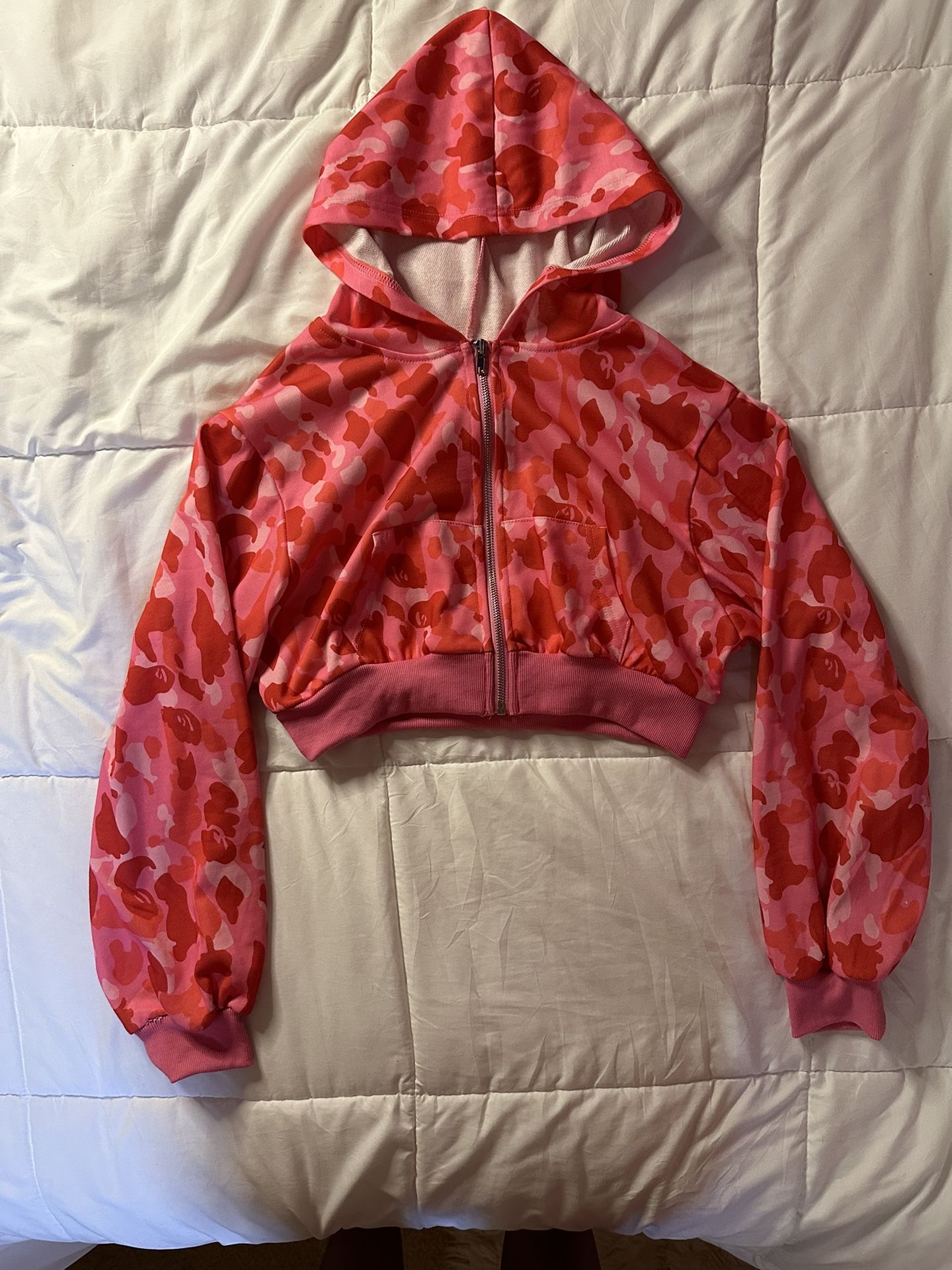 Pink Cropped Hoodie 