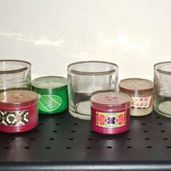 X10 NEW BATH AND BODY WORKS SCENTED CANDLES GLASS HOLDERS HOMEMADE COOKIES HOLIDAY GUMDROPS PUMPKIN