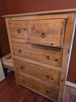 Rustic Tall Dresser Southwest Style , 5 Drawers