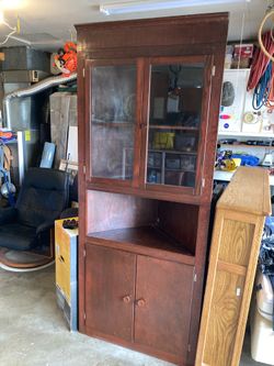 corner cabinet, vintage