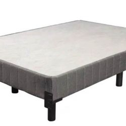 7" Metal Foundation Bed Base with Headboard Bracket and Legs Queen