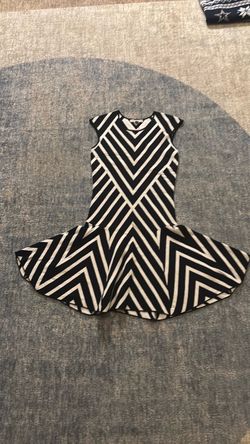 Banana Republic Black and White Chevron Skater Dress
